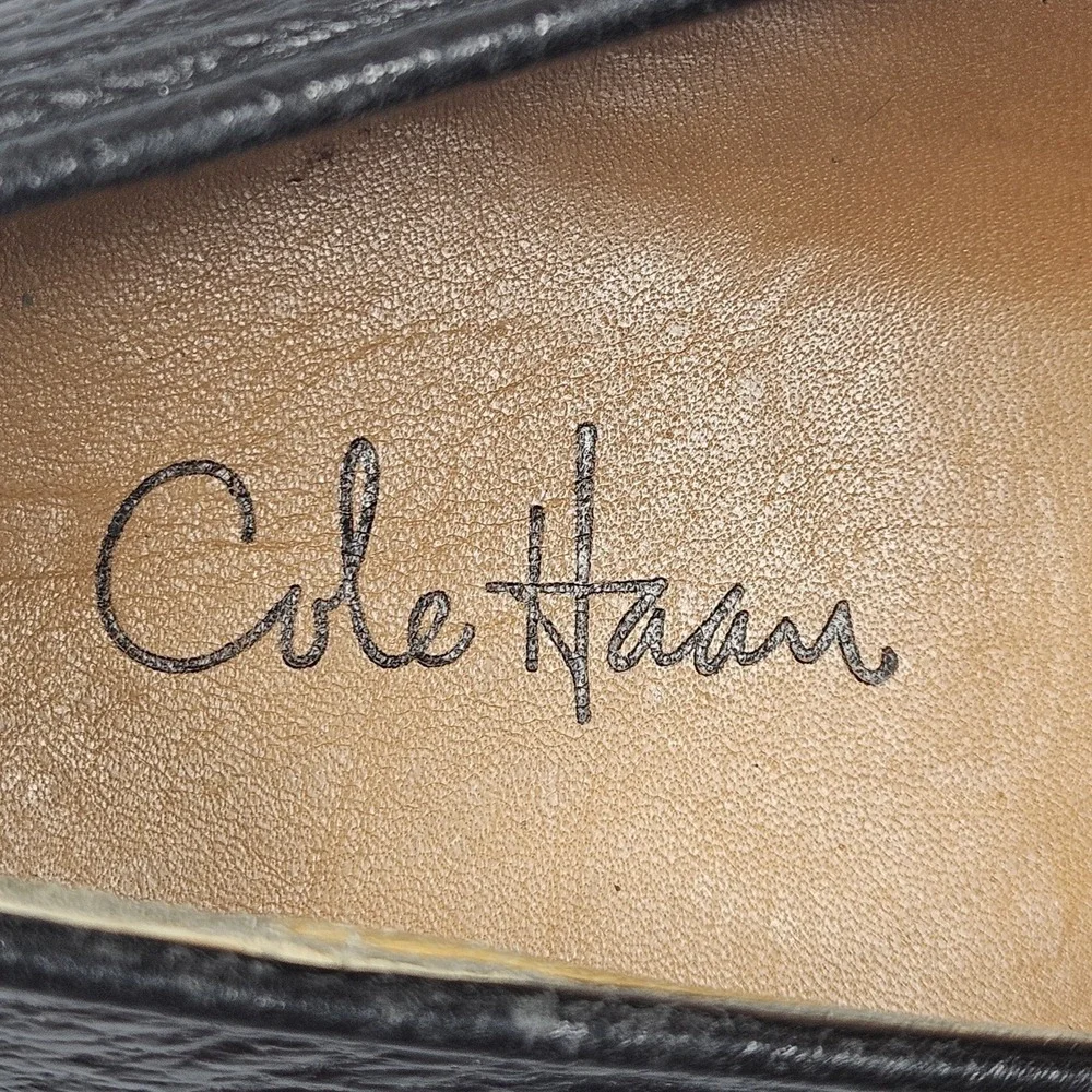 Vintage Cole Haan Loafers Mens 13F Black Pebbled Leather Slip On Shoes Vibram